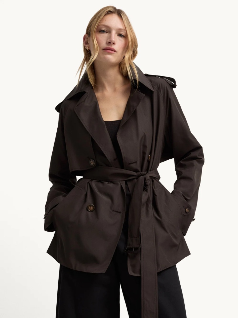 G. Label by Goop Nina Trench Jacket in Brown Size 4